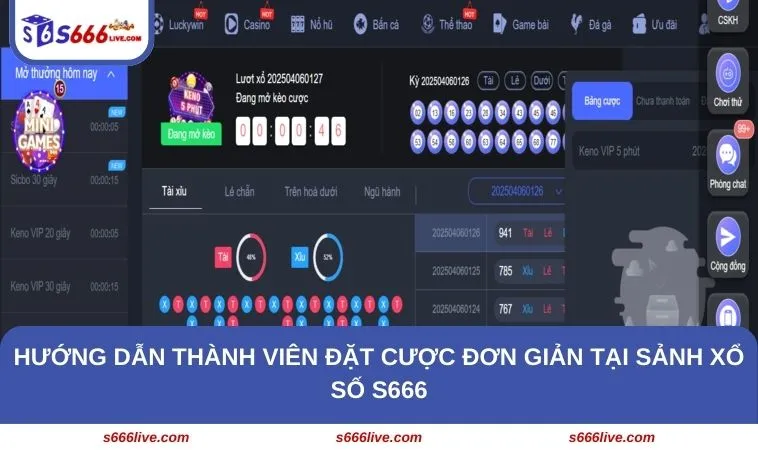 Hướng dẫn thành viên đặt cược đơn giản tại sảnh xổ số S666